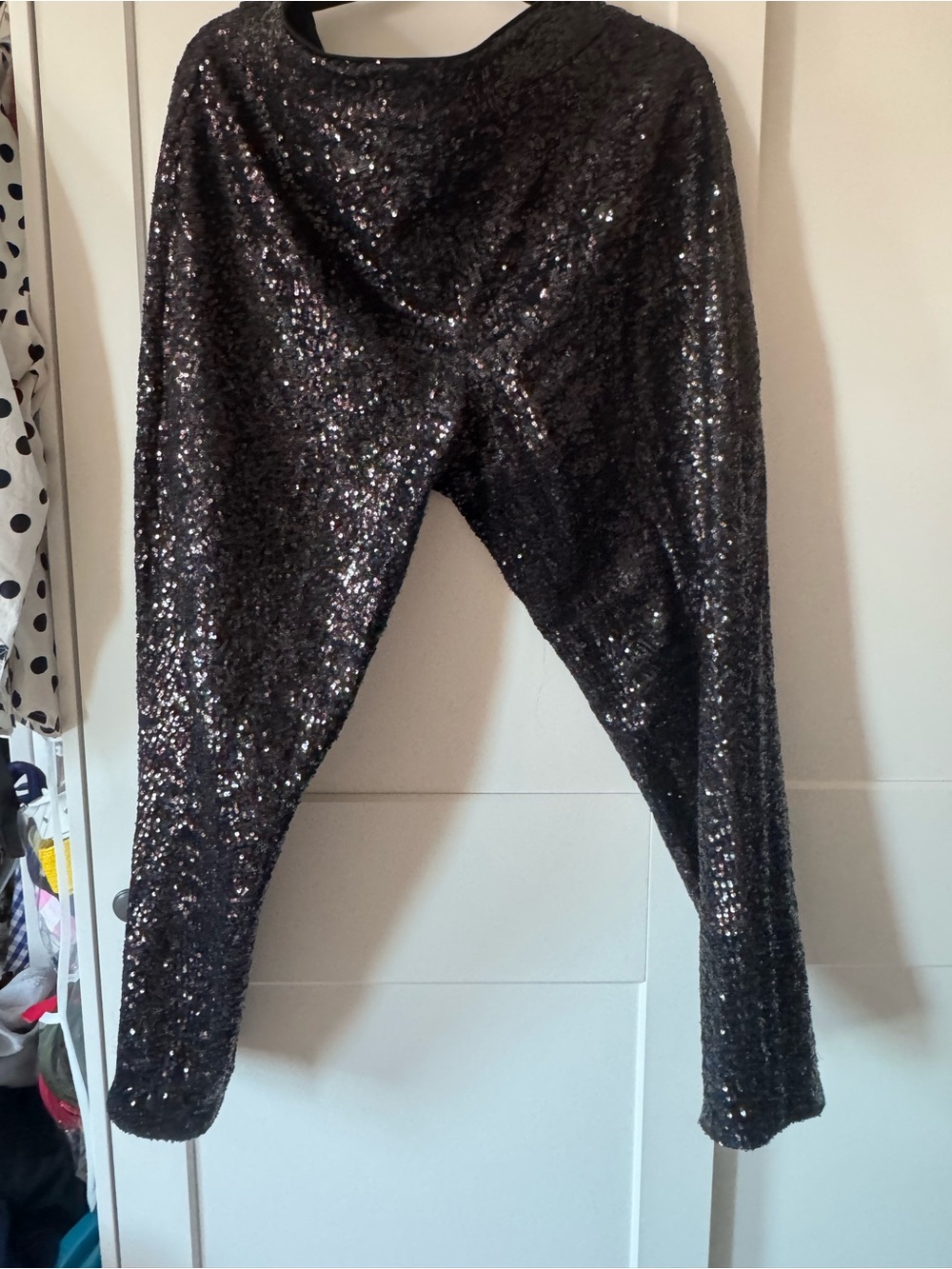 Vixen by Micheline Pitt Blue Sequin Cigarette Pants